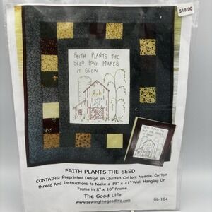 The Good Life Needlepoint Kit "Faith Plants The Seeds" Wall Hanging NEW Complete